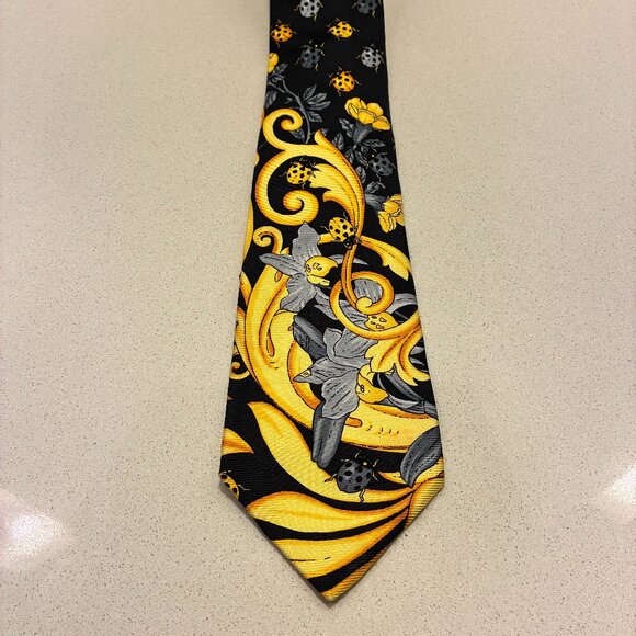 Versace Lady Bug Tie - 100% Silk - Made in Spain - Picture 1 of 4